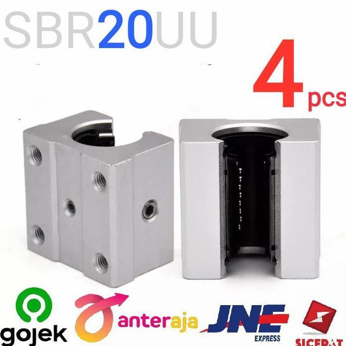 Sbr20Uu Sbr20 Sbr 20 Linear Guide Bearing Block Sliding Cnc Rail -4Pcs