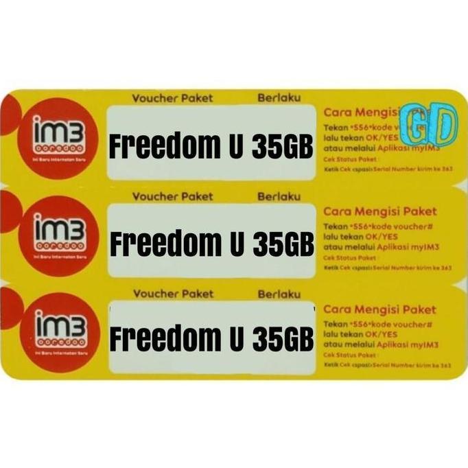 Card - Voucher Indosat Freedom U 35Gb