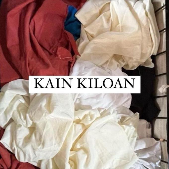 Kain Kiloan Polos & Motif Random ( 1 kg ) Shifon/ Satin/ Katun/ KAIN TEBAL - Tahan lama, Baju, Celan