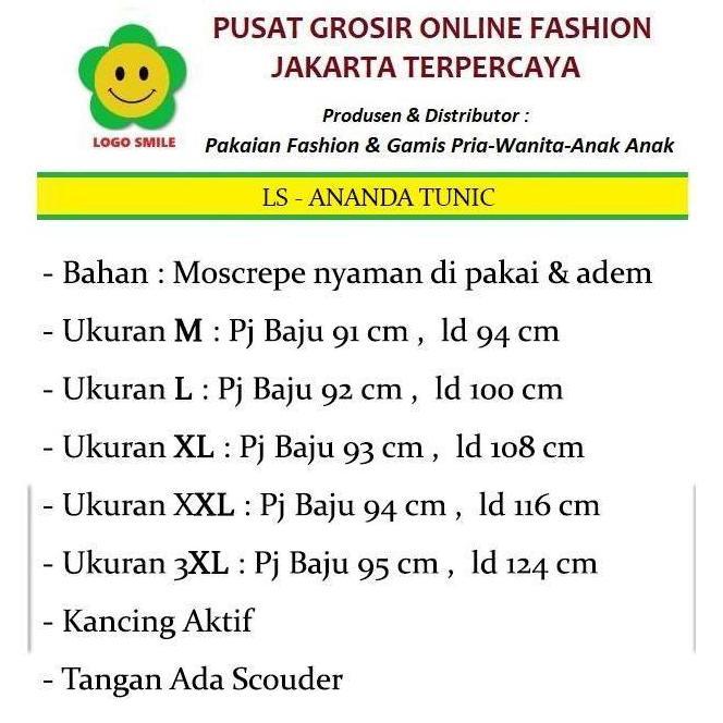 Relig- Ananda Tunik - Logo Smile (Ls) - Ukuran M-3Xl - Matt Moscrepe