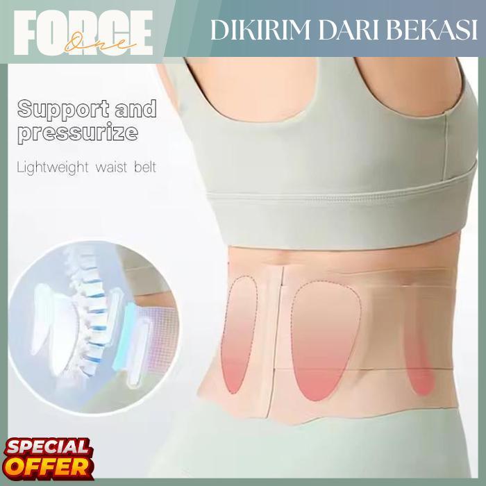 Force One Korset Lumbal Medis dengan 2 Bantalan & Strip Dukungan - Sabuk Pinggang Tulang Belakang, A