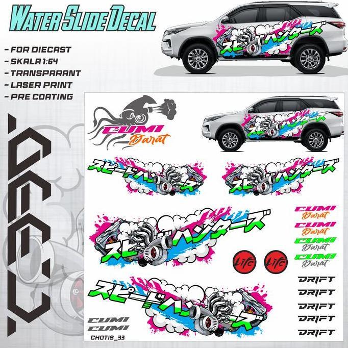 DECAL DIECAST HOTWHEELS UNIVERSAL CUMI DARAT #1 BA33