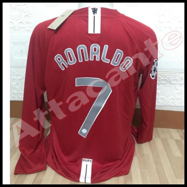 Jersey Retro Emyuu_ Final 2008 Long Sleeve+ Nmeset Ronaldo 7+Patch+Mdt Terbaru