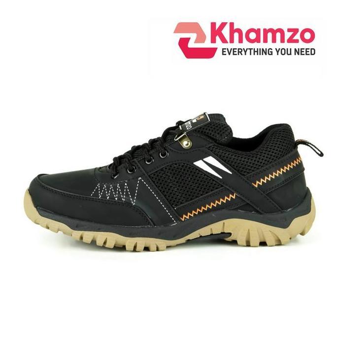 Shoe- Khamzo Sneakers Outdoor Casual Khamzo D04 Terbaru Spatu Cowok Shoes Snekers Running Sport Blac