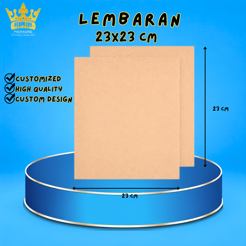 Karton Lembaran / Bahan Lembaran 23x23cm Double Wall