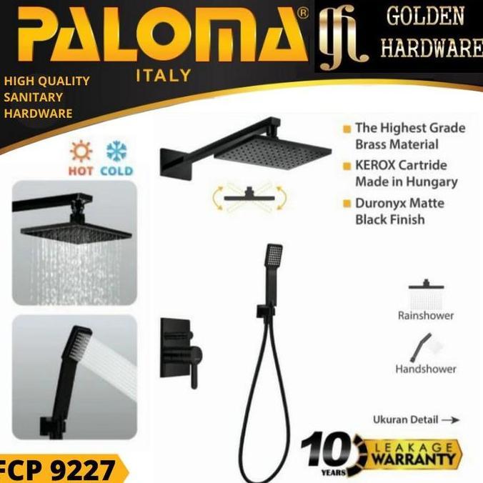 BEBAS ONGKIR - SHOWER SET TANAM PALOMA FCP 9227 4 WAY KERAN AIR PANAS DINGIN HITAM