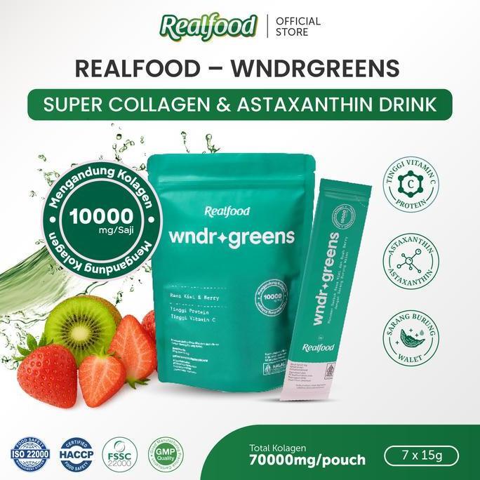 Best Seller Bundle Isi 2 Realfood Wndrgreens Super 10,000Mg Collagen BirdS Nest Drink Premium