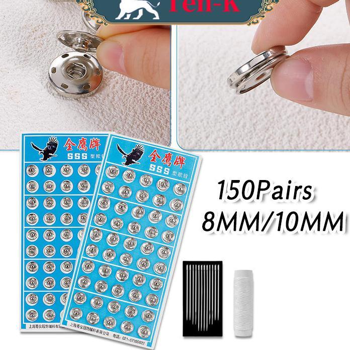 150Pasang Press Studd / Kancing Jepret / Kancing Cetet Baju