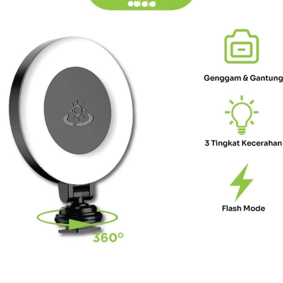 Robot Rfl02 Lampu Selfie/Ring Light With 3 Mode And Brightness