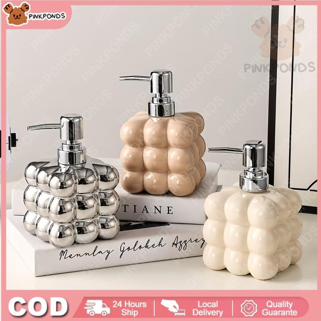 Botol Sabun Tangan Keramik 400Ml Botol Dispenser Keramik, Botol Gel Mandi