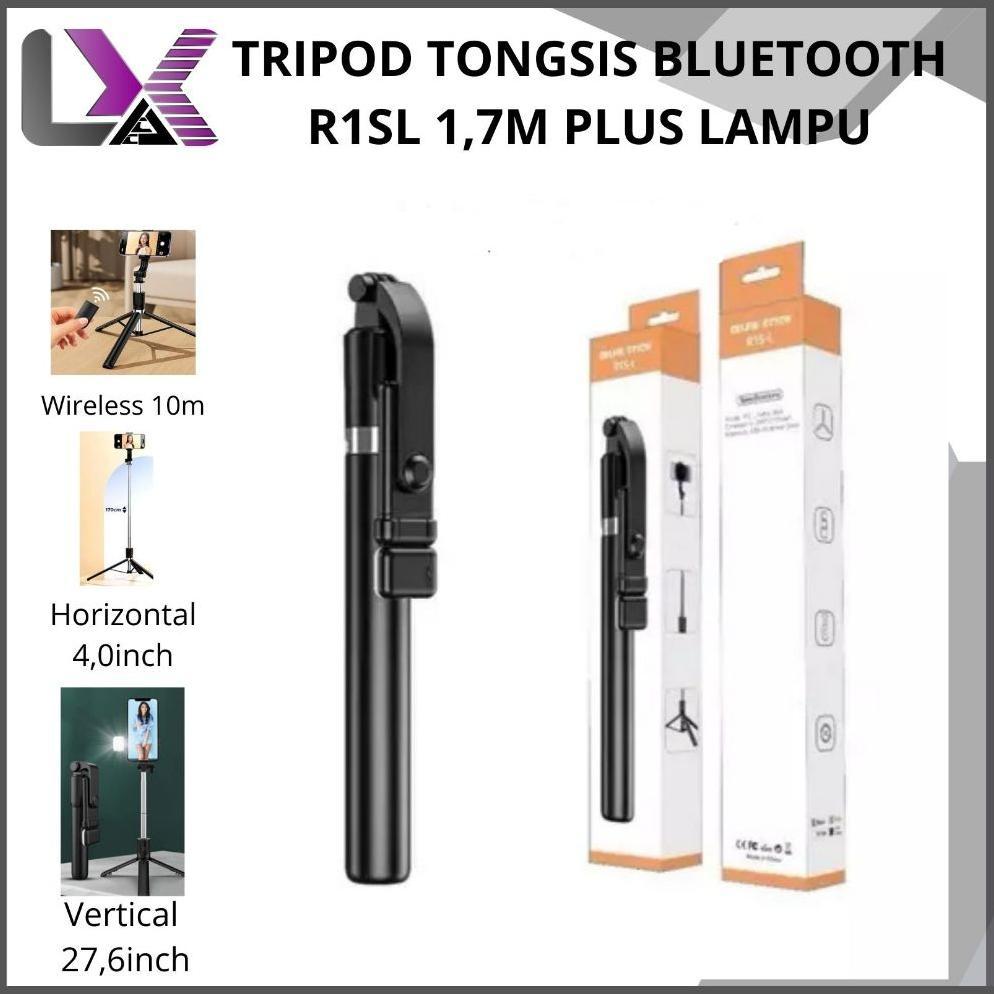 PROMO TRIPOD TONGSIS BLUETOOTH 1,7M R1S R1SL TRIPOD NON LAMPU TRIPOD LAMPU