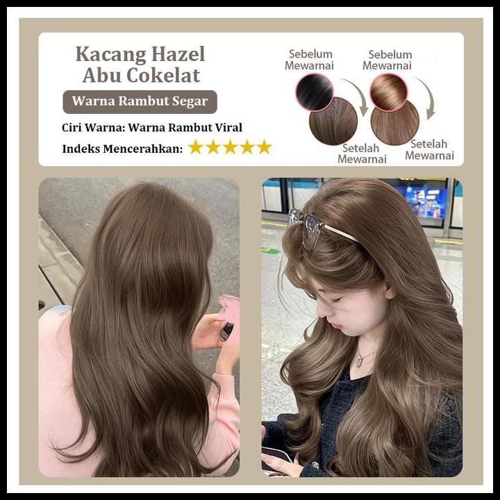 [Mudah Dipakai]Style Fit *200Ml Pewarna Rambut Kenari Abu Cokelat Mudah Nempel Tahan Lama Cocok Pria