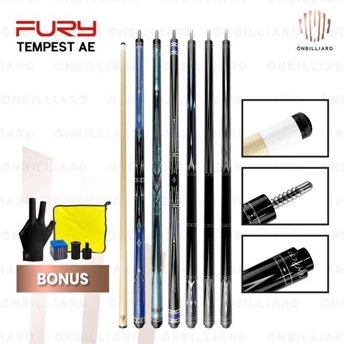 Fury Tempest AE Series AE-4 AE-5 AE-6 AE-7 AE-8 AE-10 AE-11 AE-12 AE-13 AE-14 Cue Stick Stik Billiar
