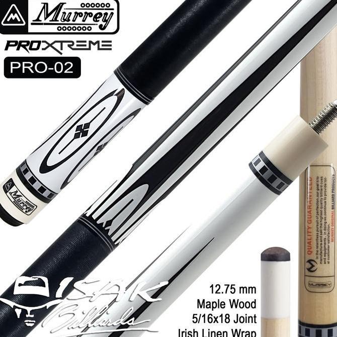 MURREY PRO-2 - MAPLE POOL BILLIARD CUE STICK - STIK BILIAR - PUTIH