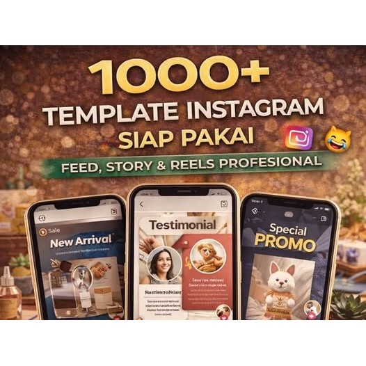 1000+ Template Instagram Siap Pakai | Feed, Story & Reels Profesional