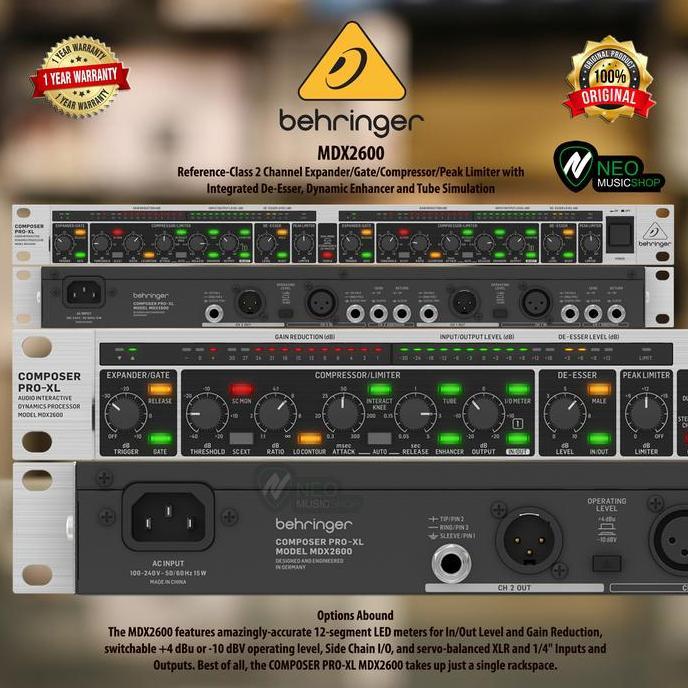 Behringer Mdx2600 2 Channel Expander/Gate/Compressor/Peak Limiter