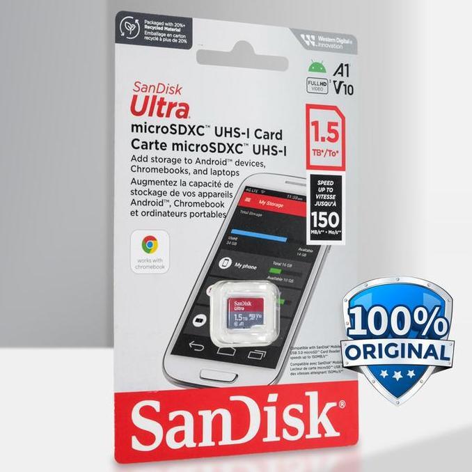 SanDisk Ultra microSDXC Card UHS-I Class 10 A1 150MB/s 1.5TB - SDSQUAC-1T50-GN6MN
