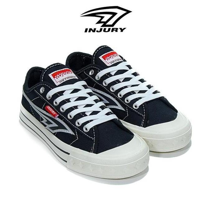 Lord- Fromzero X Injury - Sepatu Sneakers Kasual Sepatu Sekolah Pria Nita Everest Hitam Putih Flash 