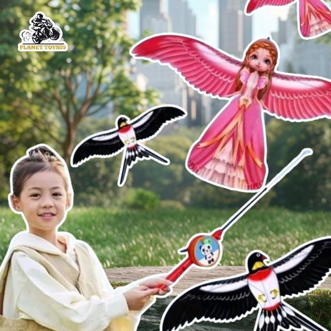 [COD] Layangan Pancingan Burung dan Kupu-Kupu Set Lengkap Joran dan Benang Kuat/ Layangan Karakter-M