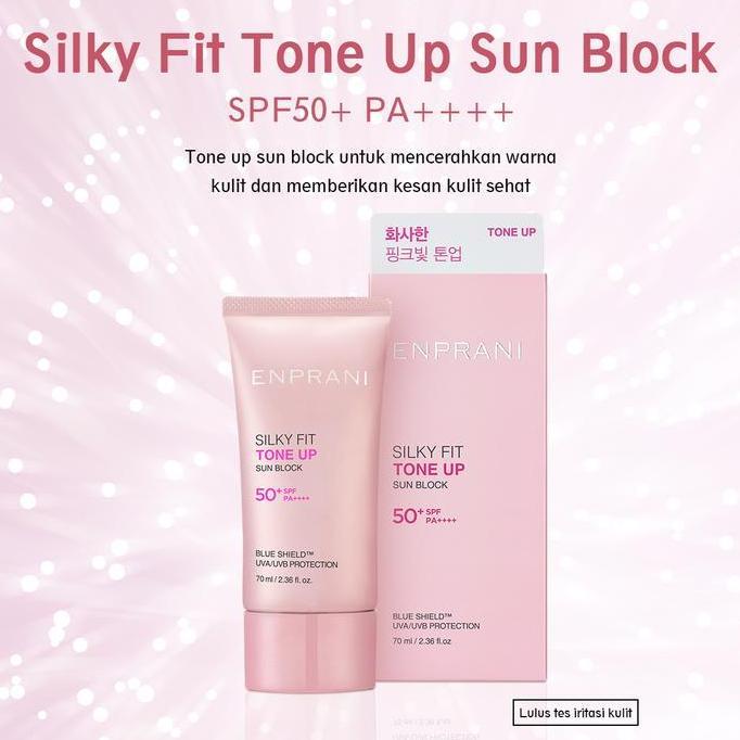 Enprani Silky Fit Tone Up Sun Block ( Tabir Surya ) Facial Merah Perawatan Cover