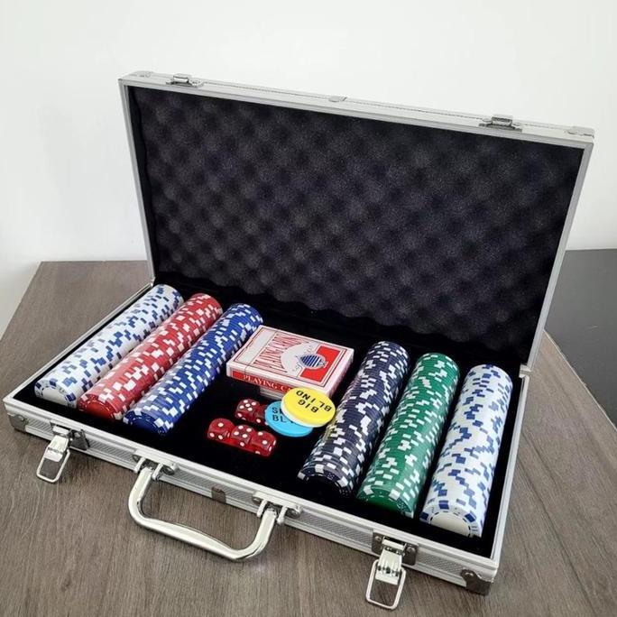 300pcs Set Poker Texas Chip Koin Token Game Poker Koper Aluminium Custom Logo Token Mahjong ABS