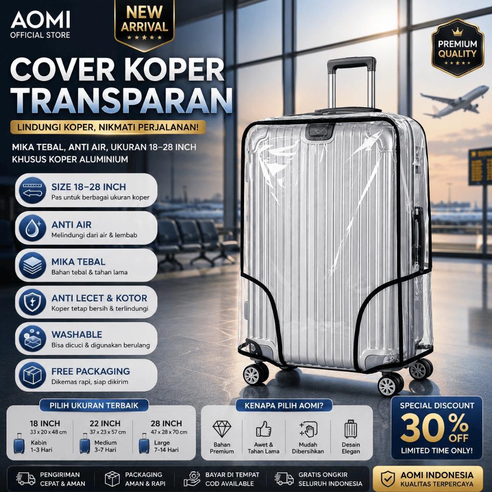 Cover Koper Transparan AOMI Mika Tebal, Anti Air, Ukuran 1828 KHUSUS KOPER ALUMINIUM (91003)