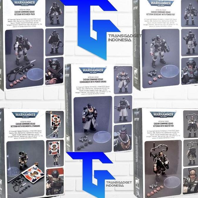 mainan - JOYTOY 1/18 Warhammer 40K Astra Militarum Cadian Command Squad Commander with Power Sword J