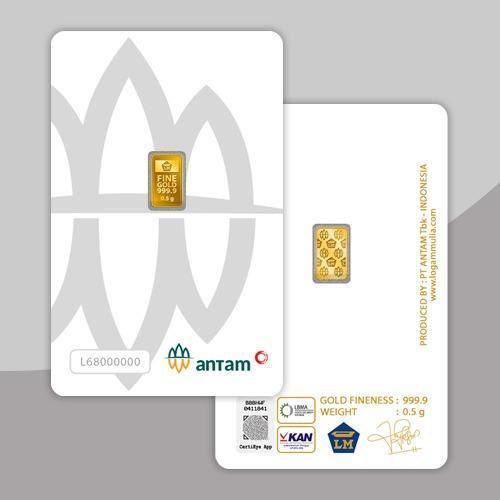 0,5 GR (GRAM) GOLDBAR/LOGAM MULIA/LM/EMAS BATANGAN ANTAM BERSERTIFIKAT LBMA ORIGINAL DAN TERPERCAYA