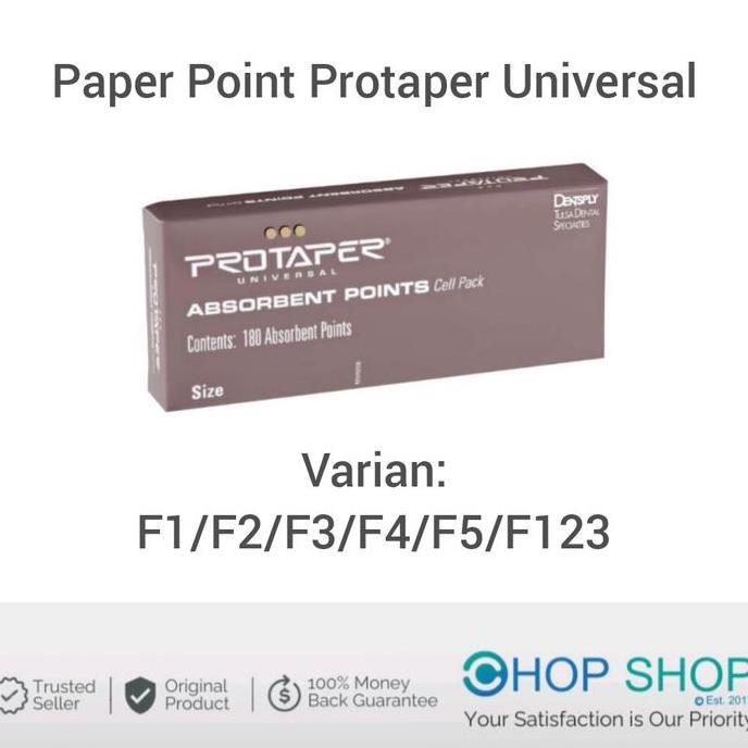 Murah Original Paper Point Protaper Universal - Absorbent Point - F1 F2 F3 F123 F4 F5