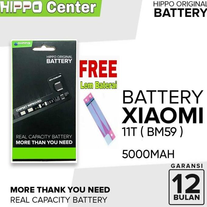BEBAS ONGKIR - Hippo Baterai Compatible MI 11T / 11 T 5000MAH Kode BATTERY BM59 / BM 59 / BM-59 / BM