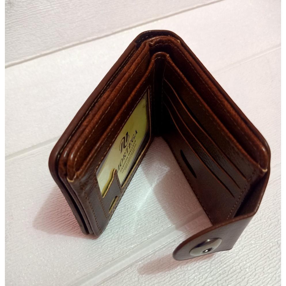 Official Dompet Kulit Pria Model Kancing Magnet Dompet Lipat Pria Dompet Kulit Kualitas Premium Domp