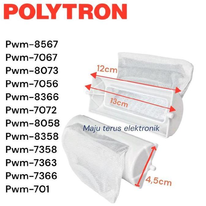 SARINGAN MESIN CUCI POLYTRON 2 TABUNG UKURAN 12CM X 4,5CM MODEL PWM-8567 PWM-7067 PWM-8073 PWM-7056 
