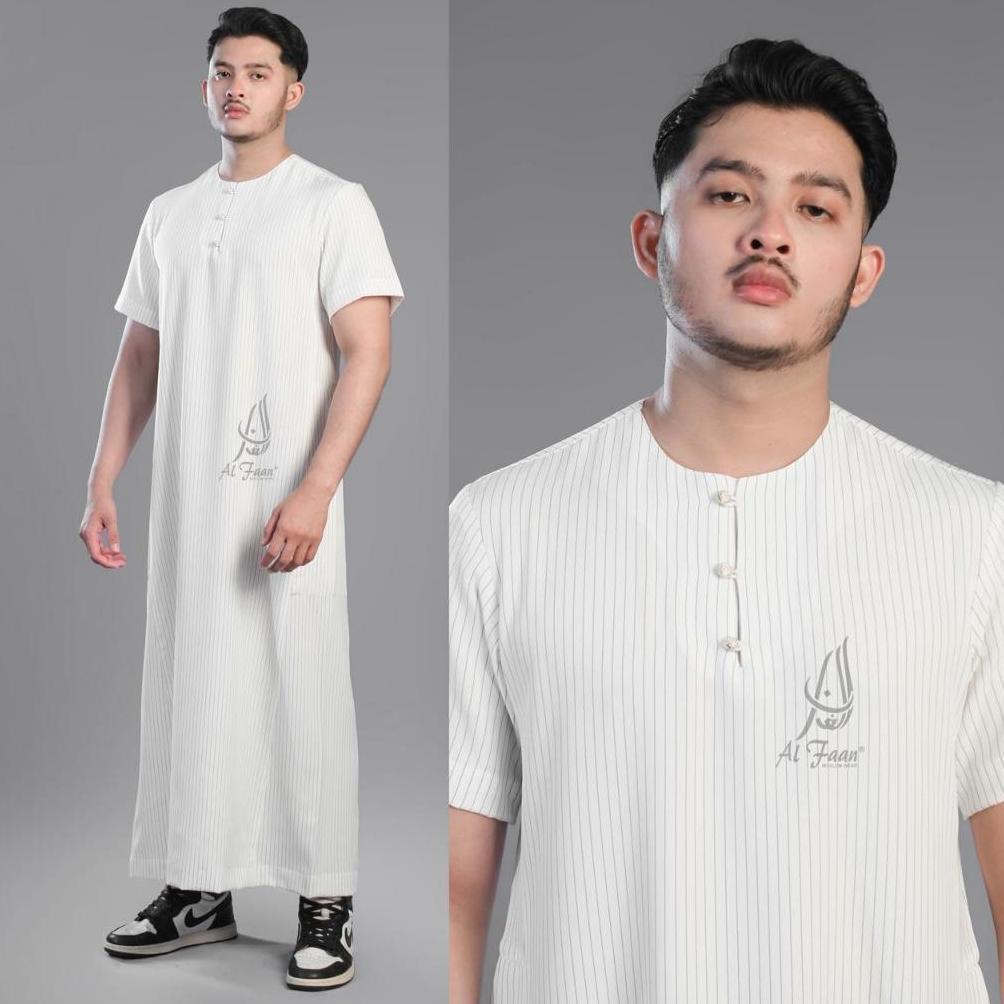 Hemat Jubah Pendek Rayyan Slimfit Wool Gamis Jubah Pria Muslim Semi Wool Jubah Alfaan Gamis Pria Alz