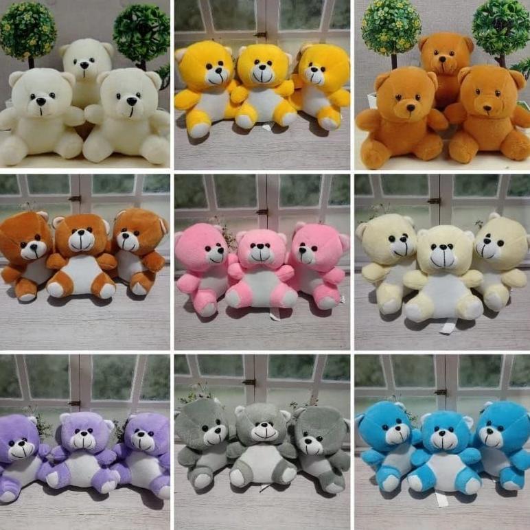 Premium Boneka Teddy Bear Buket Ukuran 15 Cm Boneka Mini Bear Bahan Velboa Lembut Murah