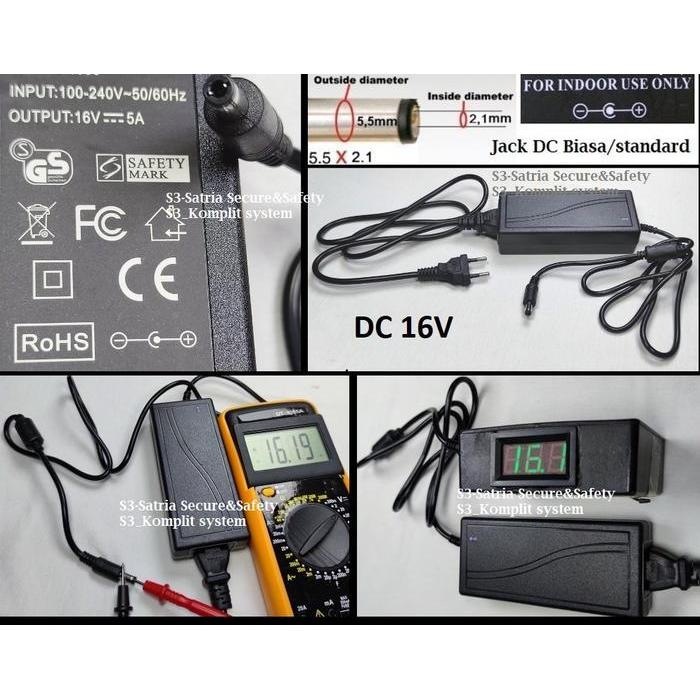 DC Adaptor 16v 5a DC16V adapter 3A 4A 4.5A power supply jack 5.5 x 2.1