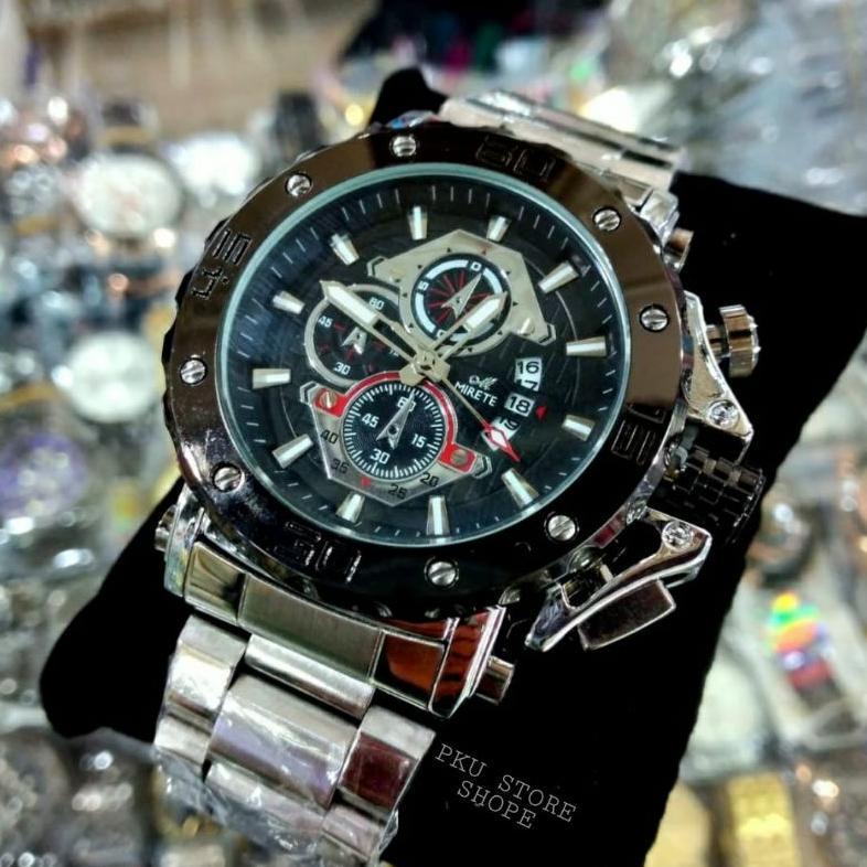 Limited Jam Tangan Pria Mirete Free Box New | Anti Air Rantai Stainless Stell | Jam Tangan Kasual Pr