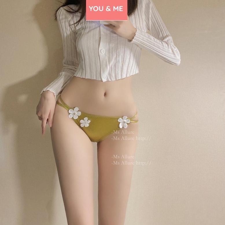 LIMITED Youandme - Celana Dalam Wanita Manis Korea Sexy Camellia CD Model Baru Satin Sutra