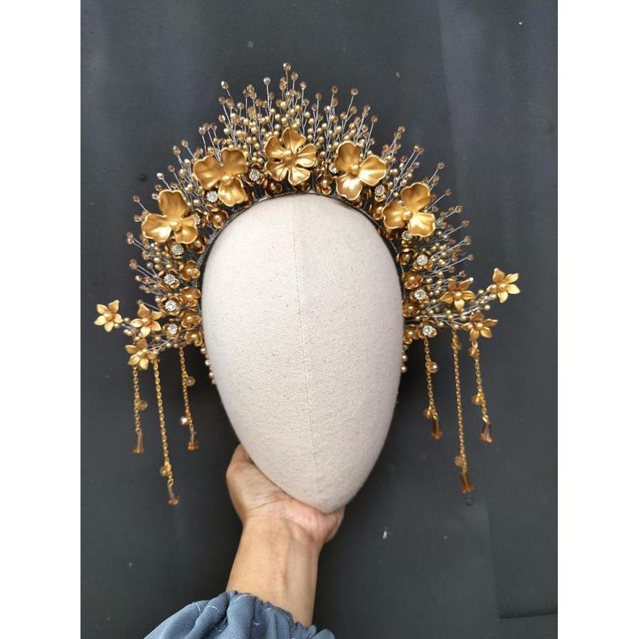 [kode BS254] Bando Sunting Melayu Juntai Modern Untuk Salon Rias Pengantin Wedding MUA HIjab Hiasan 