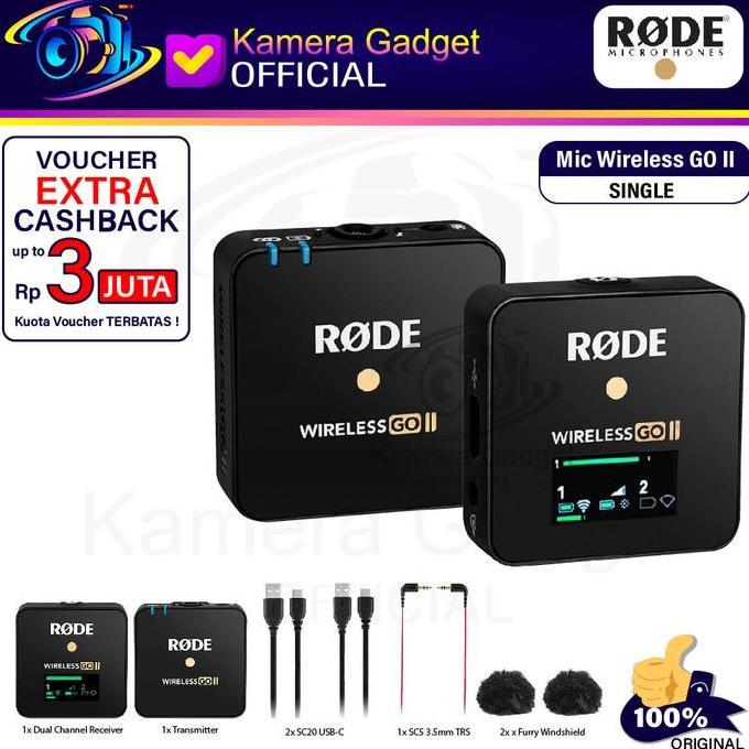 RODE Wireless GO II Compact Dital Wireless Mic kamera Orinal