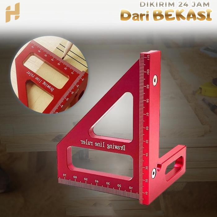 Penggaris Siku Serbaguna Penggaris Segitiga Siku Aluminium Woodworking Ruler Penggaris Tukang Kayu