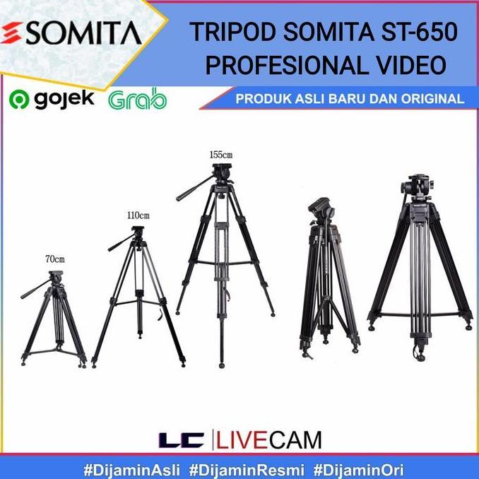TRIPOD SOMITA ST-650/TRIPOD CAMCORDER /SOMITA ST-650 PROFESIONAL VIDEO