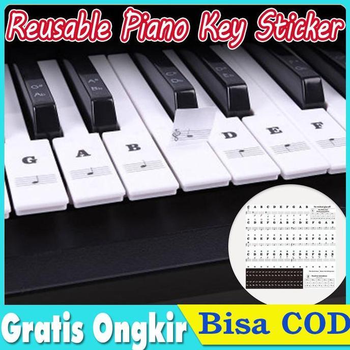 KEYMAZ 37/49/54/61/88 Key Piano Sticker Keyboard Piano Transparan