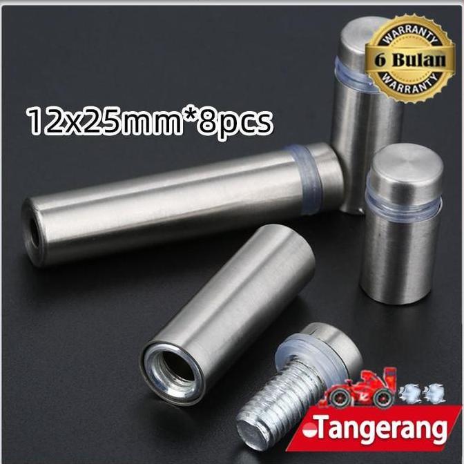 REWARLI 8pcs Baut Akrilik Kaca / Pen Iklan / Baut Iklan Akrilik Kaca Stainless