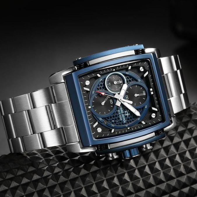 Clock- Jam Tangan Pria Evans Jayden 9619 Rantai Stainless Steel Chronograph Kaca Sapphire Ter Resist