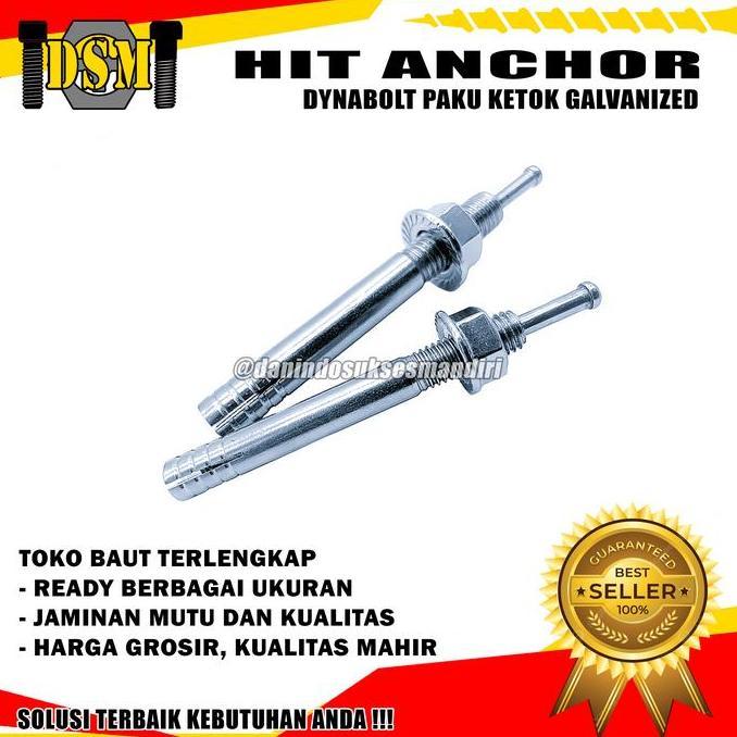 Hit Anchor M12X90 / Dynabolt Paku Ketok 12 Mm / High Angkur 12X90 (9 Cm)