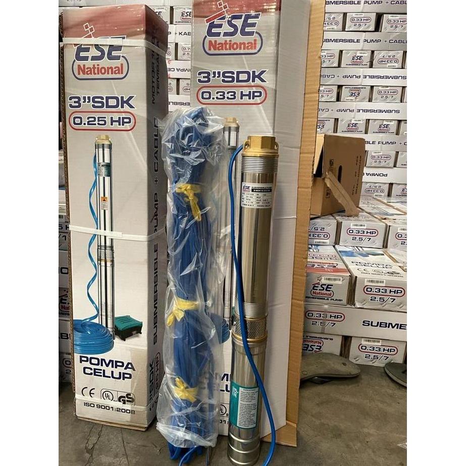 BEBAS ONGKIR - POMPA CELUP SUBMERSIBLE PUMP ESE NATIONAL 3" 1.5 HP