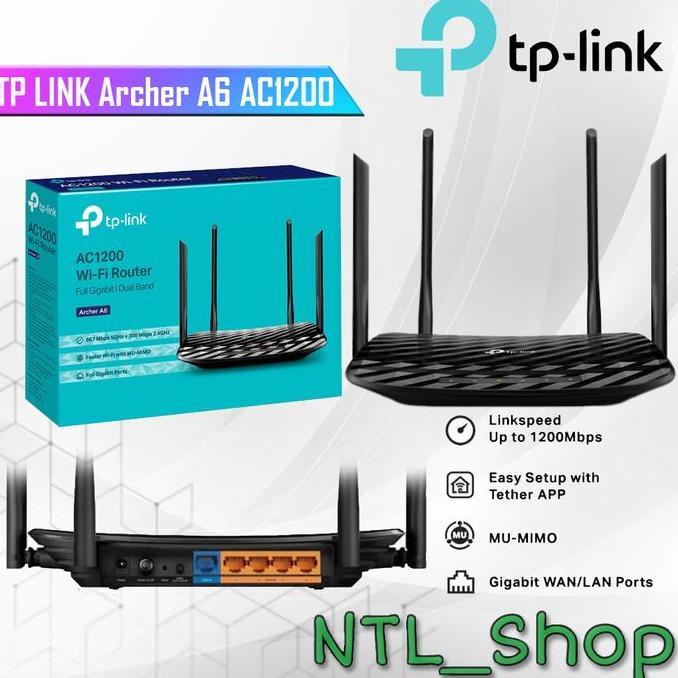 TP LINK Archer A6 AC1200 Wireless MU-MIMO Gigabit Router - TP-LINK A6