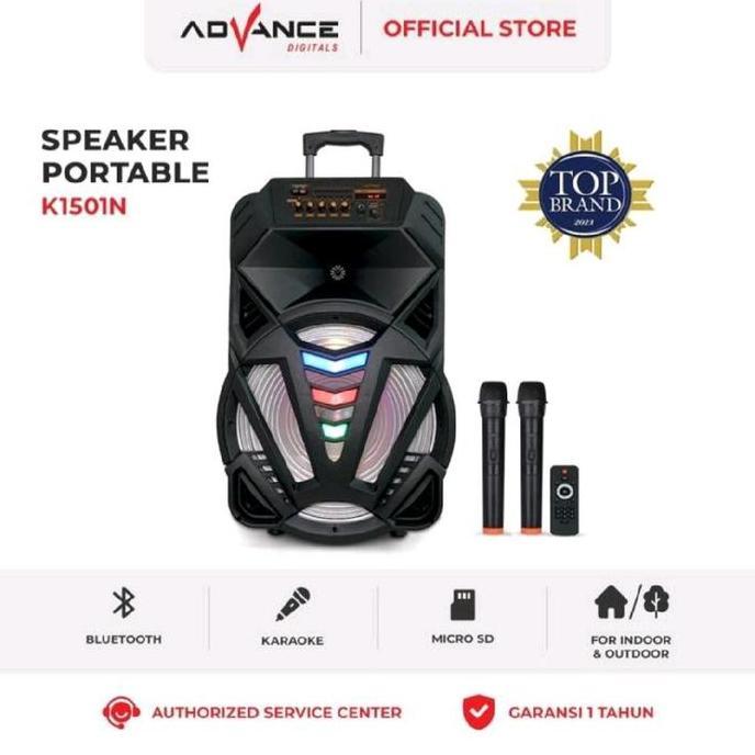 SPEAKER AKTIF PORTABLE BLUETOOTH 15 INCH K1501 SPEAKER 15INCH + MIC