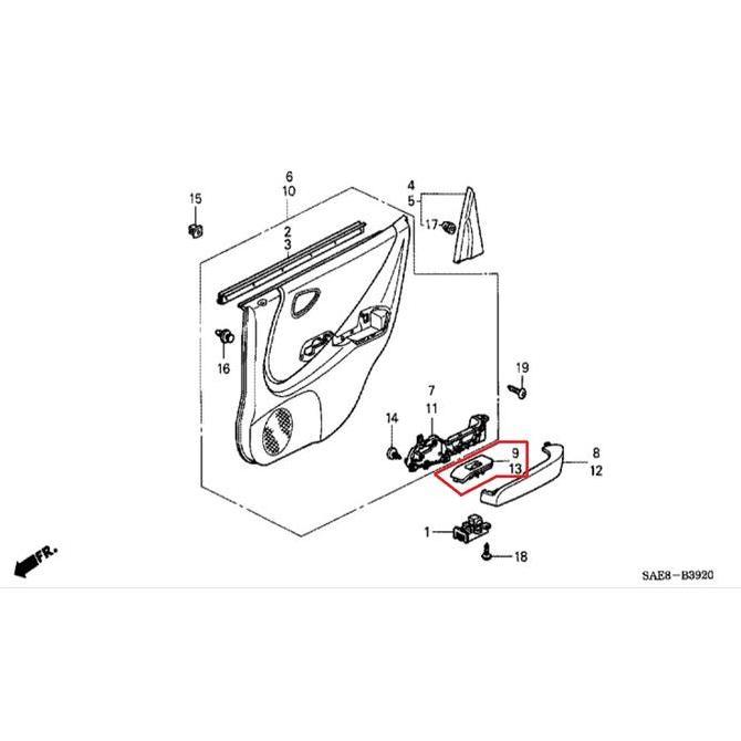 Promo Panel Switch Poer Window Arm Rest Jazz GD3 OLD Original Diskon