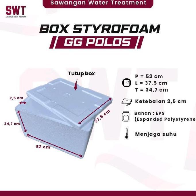 Str- Box Styrofoam Gg Polos/Box Ikan/Cool Box/Box Minuman/Box Gabus